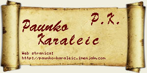 Paunko Karaleić vizit kartica